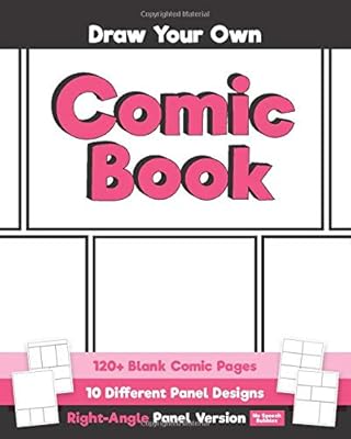Draw Your Own Comic Book: Blank Right Angle Panels | Pink Cover