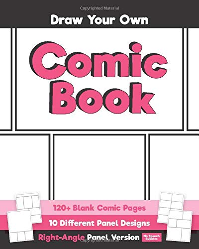 Draw Your Own Comic Book: Blank Right Angle Panels | Pink Cover by Gold North Games