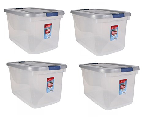 Rubbermaid 1785785 Clear Roughneck Storage Tote Box, 66-Quart, Case of 4