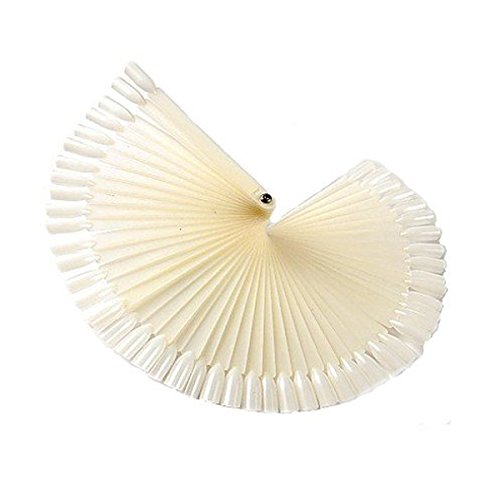 

Foxnovo 50-Tips Fan-shaped False Nail Art Tips Sticks Polish Foldable Display Board Practice Tool (White)