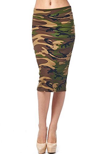 82 Days Women'S Ponte Roma Printed Regular To Plus Below Knee Pencil Skirt - Print