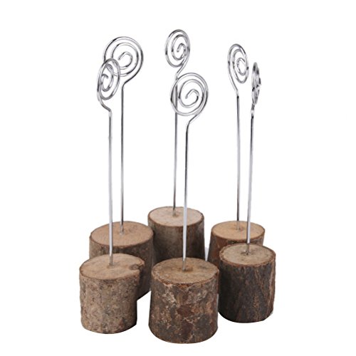 OULII Wooden Table Number Holders Stands for Wedding Decorations Pack of 6