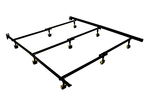 

Milliard 9-Leg Support System Heavy Duty Metal Bed Frame with Lockable Rollers/Wheels - King