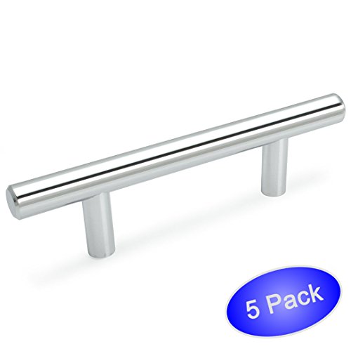 Cosmas 305-030CH Polished Chrome Cabinet Hardware Euro Style Bar Handle Pull - 3