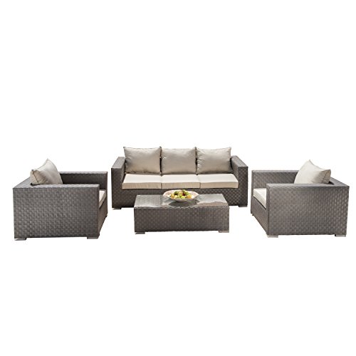 Algopix Similar Product 14 - Supernova 4 Pcs Outdoor Wicker Patio