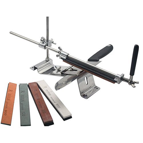 HiCollie Profi Messerschärfer Küche Knife Messerschleifer Fixed-Winkel Sharpener mit 4 Schleifsteinen