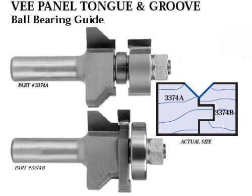 !! Whiteside 3374 V-Panel Tongue & Groove Router Bit with Ball Bearing ...