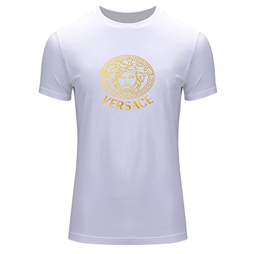 Versace Gold Logo For 2016 Men Printed Short Sleeve Tee T-shirt