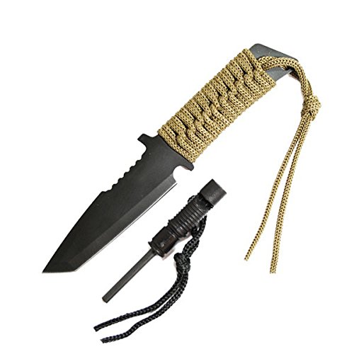 G8DS® Outdoormesser Fahrtenmesser "Intrepid" schwarz inkl. Etui Pfeife Zündstein multifunktional FB-INTREPID