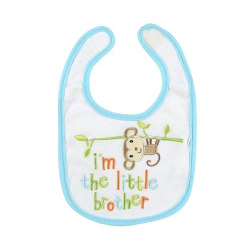 

Babies R Us "I'm the Little Brother" Bib Blue and White