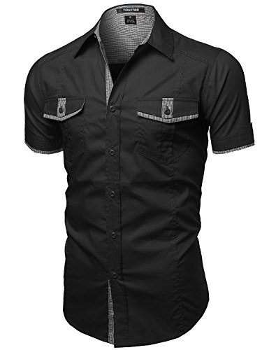 Youstar Men's Short Sleeve Button Down Shirts