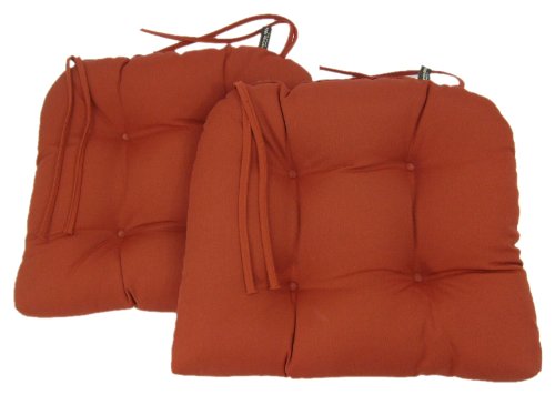 

American Mills 45334.617 Indoor/Outdoor Sunbrella Dining Chair Pad, Solid Pottery, Set of 2