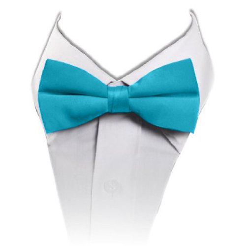Solid Banded Bowtie Turquoise Blue TO-18