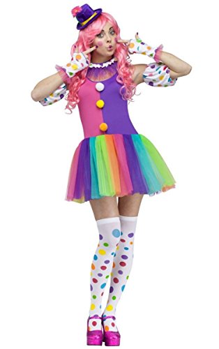 Fun World Costumes Women's Clownin' Around Adult Costume, Purple/White, Medium/Large