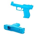 Wii Motion Plus Controller Pistol Shooting Light Gun for Nintendo Wii (Blue,set of 2)