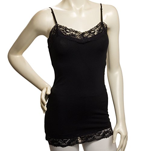 Zenana Womens Lace Trim Tank Top