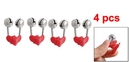 

Red Plastic Clip Double Rod Bite Alarm Fishing Bells 4 Pcs