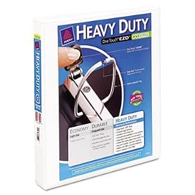 Nonstick Heavy-Duty EZD Reference View Binder, 1 Capacity, White
