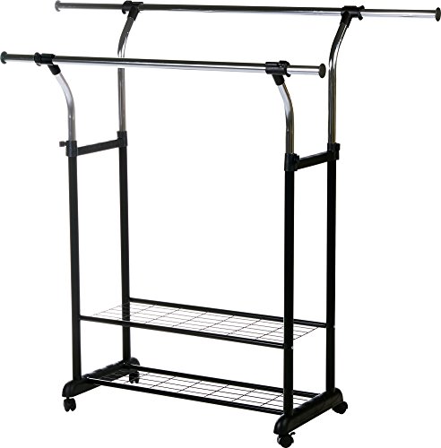Algopix Similar Product 15 - Rod Desyne Mobile Double Clothes Rack