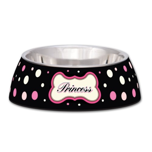 Loving Pets Princess Polka Dot Milano Bowl for Dogs, Large
