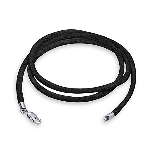 Bling Jewelry Silk Cord Necklace Silver Plated Brass Clasp