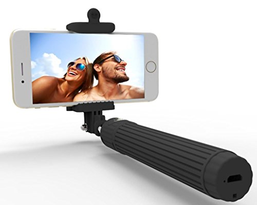 Selfie stick, Kiwii Bluetooth monopod, Extendable Wireless Bluetooth Selfie Stick with built-in Bluetooth Remote Shutter w/ Adjustable Phone Holder for iPhone 6/ 6 Plus, iPhone 5 5s 5c, Android, Bluetooth