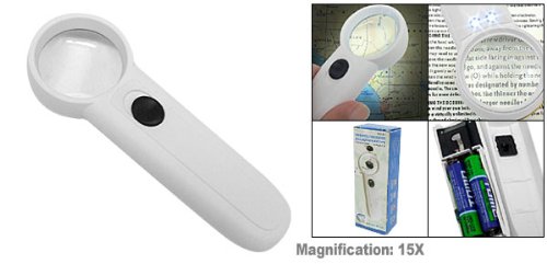 15X Lighted Magnifying Glass Hand Held Reading Map Magnifier