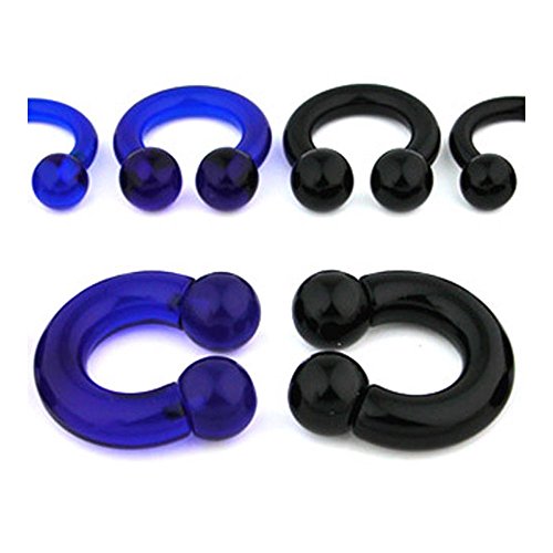 UV Reactive Acrylic Circular Barbell with Balls (Sold Individually)