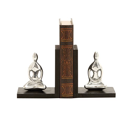 

Benzara Distinguishing Aluminum Wood Buddha Bookend Polyresin
