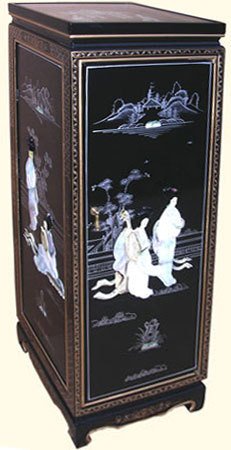 Algopix Similar Product 2 - Oriental Pedestal Black Lacquer And