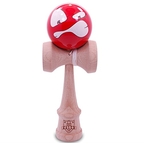 Kaleb Kendama With Big Red Face Ball And Extra String