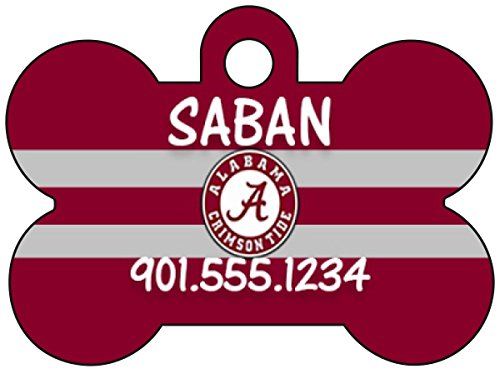 NCAA Dog Tag Pet Id Tag Personalized w/ Name & Number (Alabama Crimson Tide)