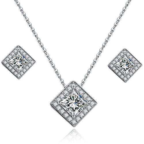 Stud Earrings Jewelry 18k White Gold Plated Fashion Jewelry Sets for Women