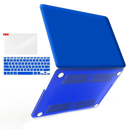 iBenzer Basic Soft-Touch Series Plastic Hard Case Cover for Apple Old Macbook Pro 15.4-inch 15.4'' with Retina Display A1398, Royal Blue