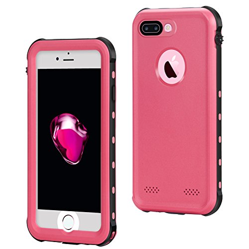 iPhone 7 Plus Waterproof Case, Merit Shield Series Shockproof Dirt-proof Protective cover, Snow-proof Underwater IP68 Waterproof Case for iPhone 7 Plus (Pink)