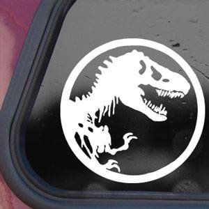 JURASSIC PARK White Sticker Decal T-REX DINOSAUR TYRANNOSAUR White Sticker Decal