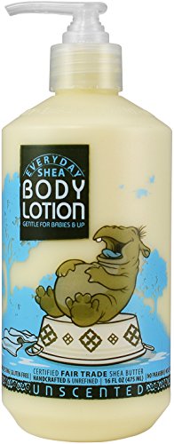 Alaffia Everday Shea Extra Gentle Body Lotion for Babies and Up, Unscented, 16oz