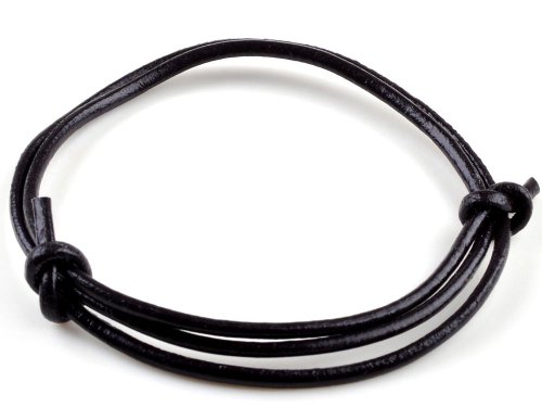 Imixlot® Mens Black Leather Cord Surf Bracelet Anklet Adjustable