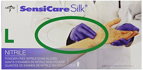 Medline SensiCare Silk Nitrile Exam Gloves, With Film - 250 Per Box