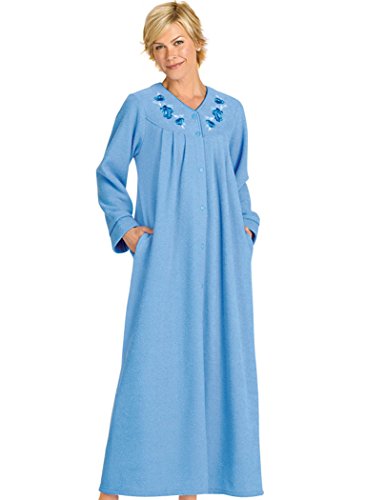 AmeriMark Women's Snap-Front Long Boucle Robe