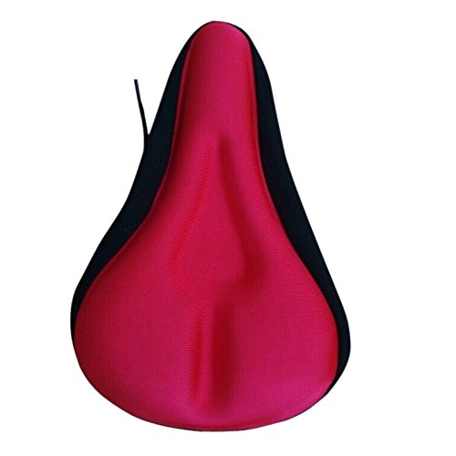 SODIAL(R) BIKE BICYCLE EXTRA COMFORT SOFT GEL SEAT SADDLE CUSHION COVER -Red