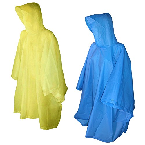 Totes Raines Children's Rain Poncho 2 Pack (Yellow/Royal Blue)