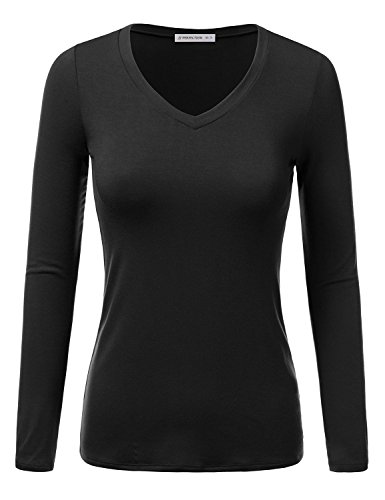JJ Perfection Women's Classic V-Neck Long Sleeve T-Shirt (S-3XL)