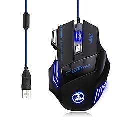 Zelotes LED光学式5500 DPI 7ボタンUSB有線ゲーミングマウス プロゲーマー用