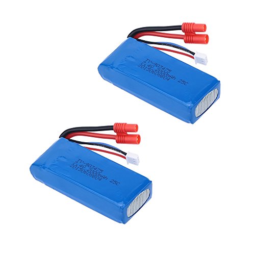 Andoer 2Pcs 7.4V 2000mAh Round Connector Battery Batteries For Syma Venture X8c X8w X8g Quadcopter Drone