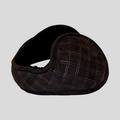 

Ear Warmers Unisex Quilted Suede Adjustable Winter Earmuff DaCee Muffs Black