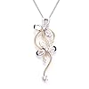 Save £138 on 9ct Two Colour Diamond Flower Pendant