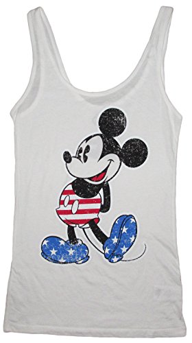 Disney Juniors Mickey Mouse Distressed USA Flag Outfit Tank Top