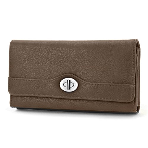 MUNDI File Master Pebble Pattern Womens Wallet Clutch Organizer With Zipper Pockets