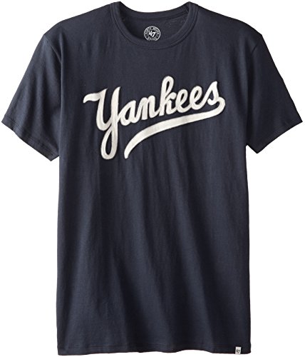 MLB New York Yankees '47 Brand Men's Fieldhouse Basic Tee, Style 2, Navy